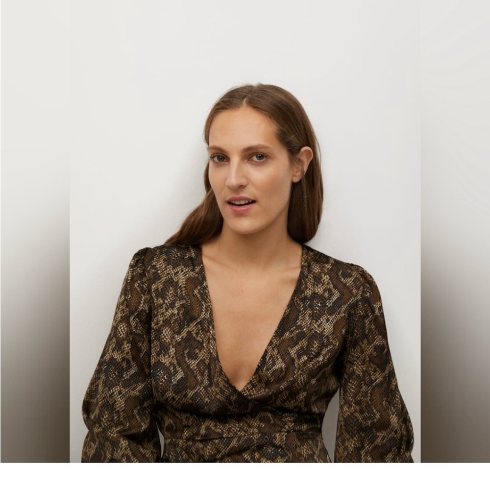 NWT Mango Snakeskin Dress 8 - Picture 7 of 10